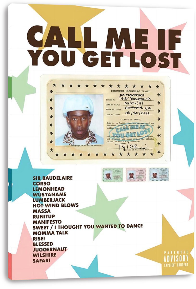 Tyler, The Creator Sir Baudelaire CALL ME IF YOU GET LOST Decorative Painting (paper and canvas) art poster printing print