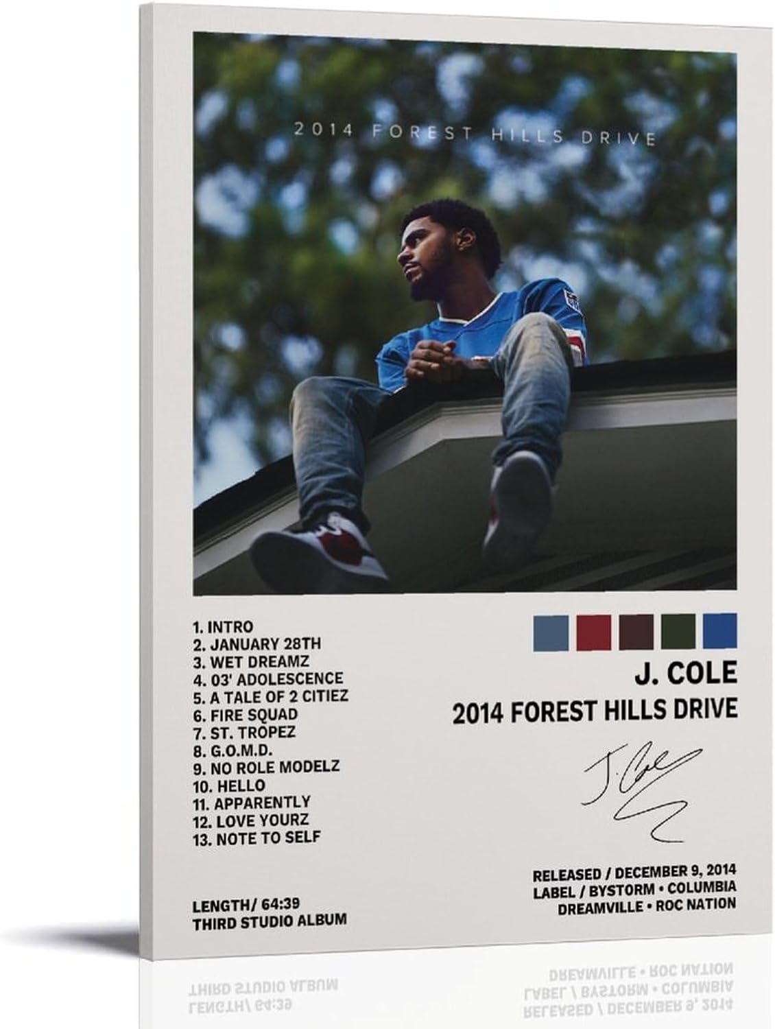 J Cole 2014 Poster Forest Hills Drive Music Album Cover Poster (Paper and Canvas) Art Poster Printing Print