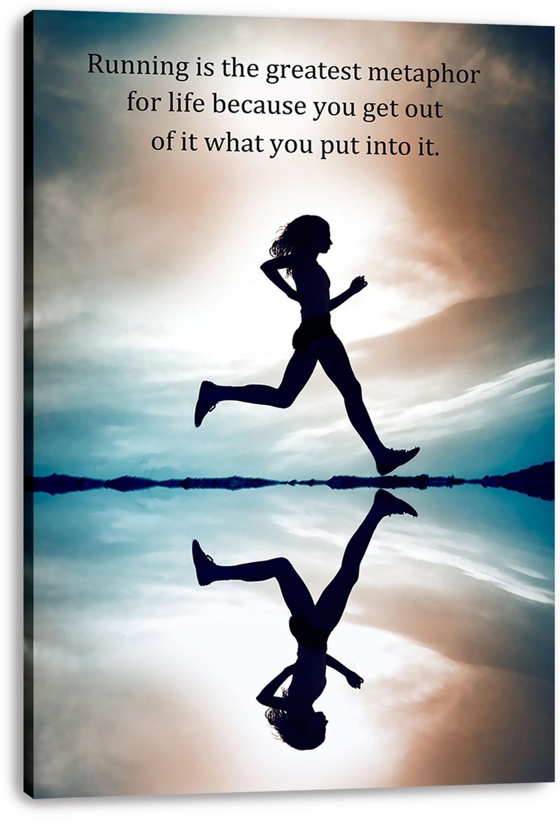 Running Silhouette Motivational Quote Decorative Painting (paper and canvas) art poster printing print