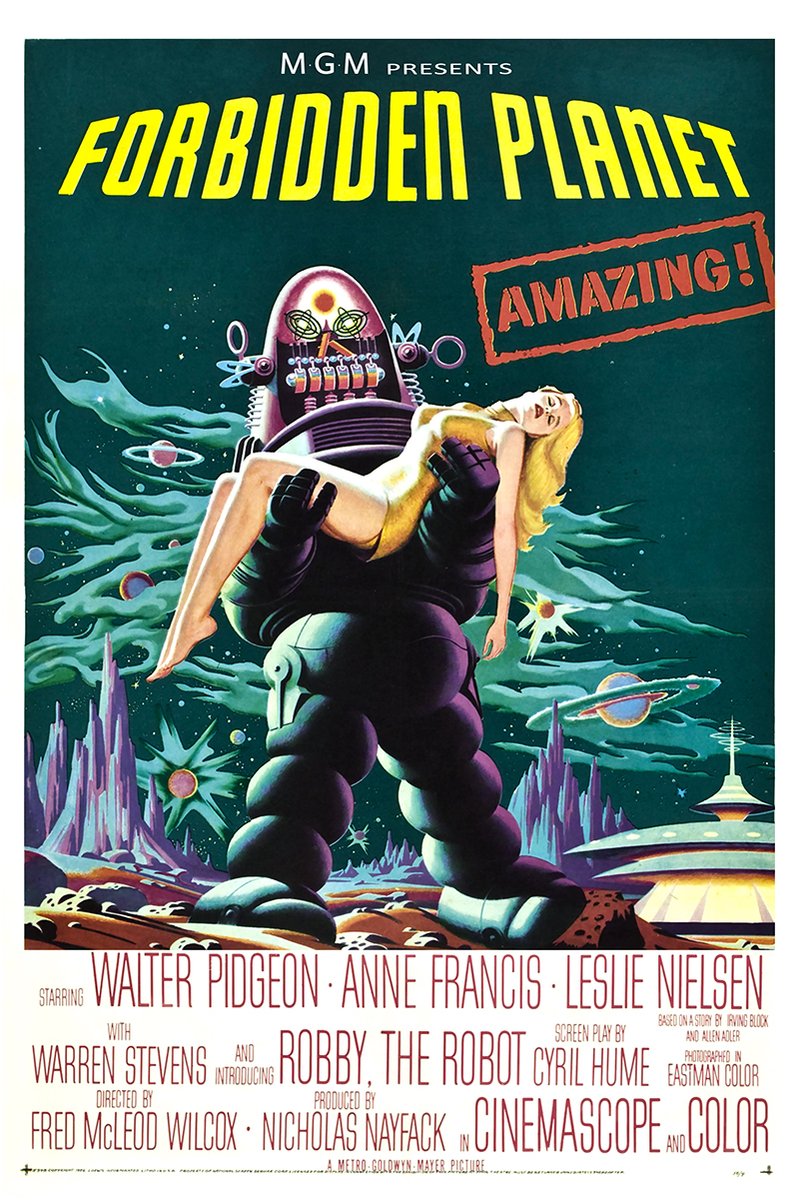 Forbidden Planet Robby the Robot Decorative Painting (paper and canvas) art poster printing print
