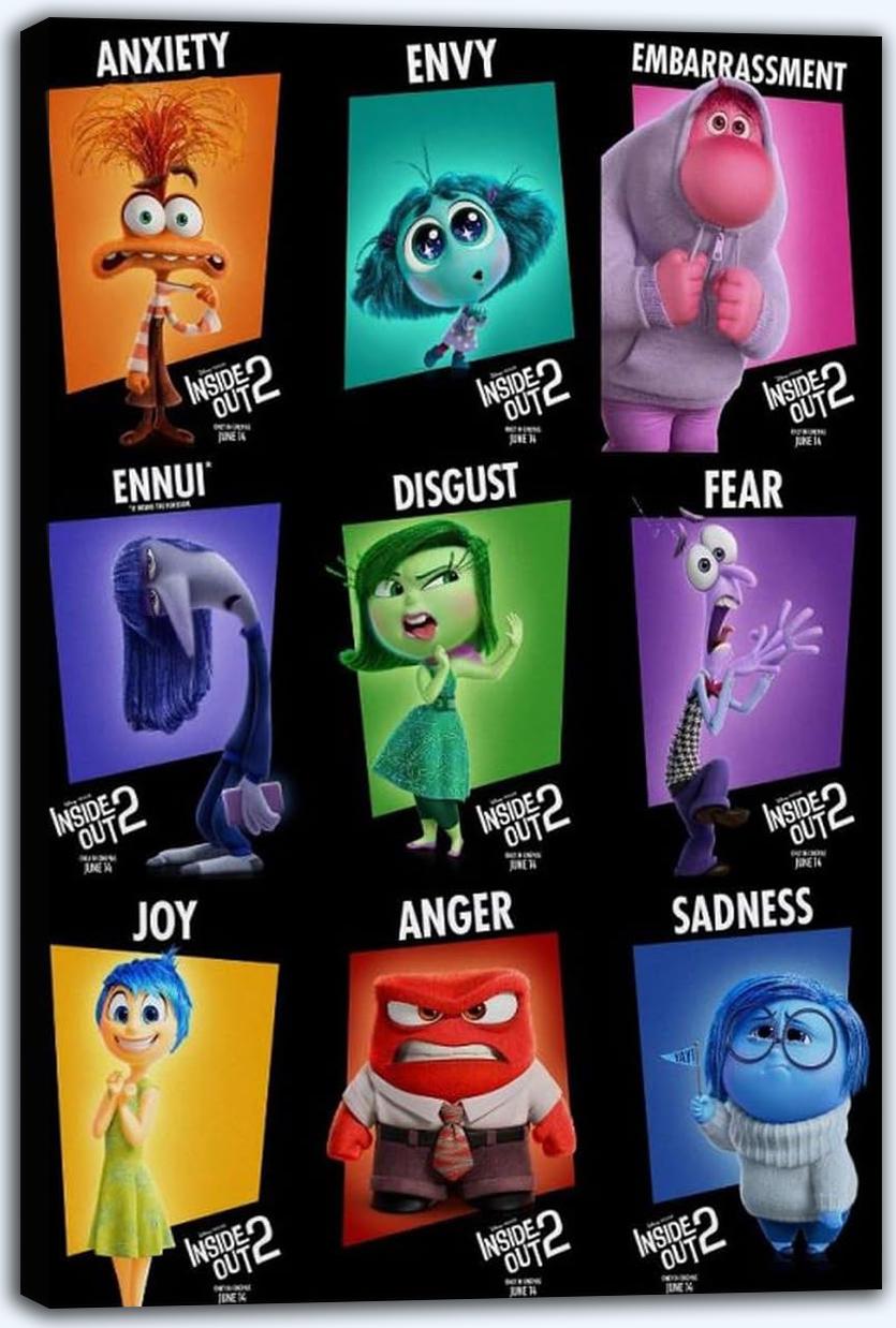 Inside Out 2 Movie Posters (Paper and Canvas) Art Poster Printing Print