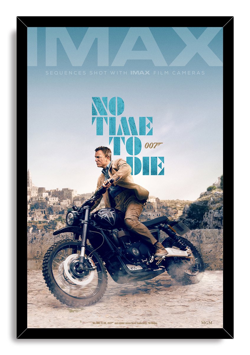 James Bond (Daniel Craig) on Motorcycle Decorative Painting (paper and canvas) art poster printing print