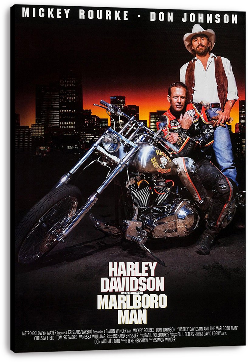 Harley Davidson and the Marlboro Man Decorative Painting (paper and canvas) art poster printing print