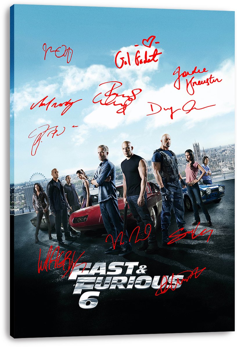 Fast & Furious 6 Cast Autographed Decorative Painting (paper and canvas) art poster printing print