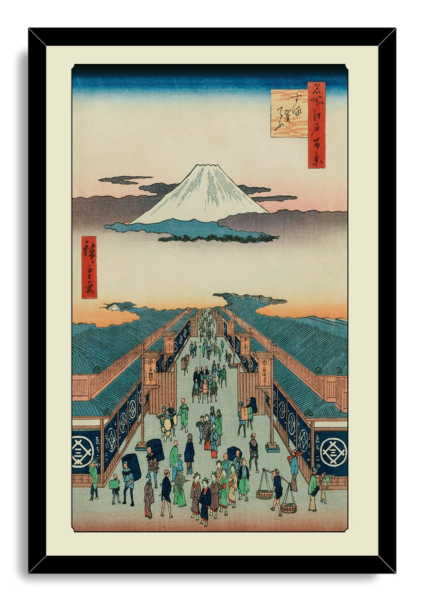 Mount Fuji Edo Japan Street Scene Decorative Painting (paper and canvas) art poster printing print