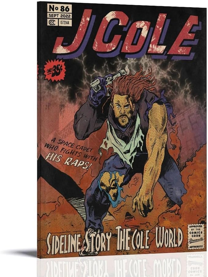 J Cole Comics Art Poster for Bedroom Aesthetic Art Wall Decor(Paper and Canvas) Art Poster Printing Print