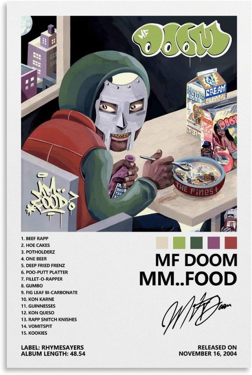 MF Doom Poster Mm..Food Album Cover(Paper and Canvas) Art Poster Printing Print