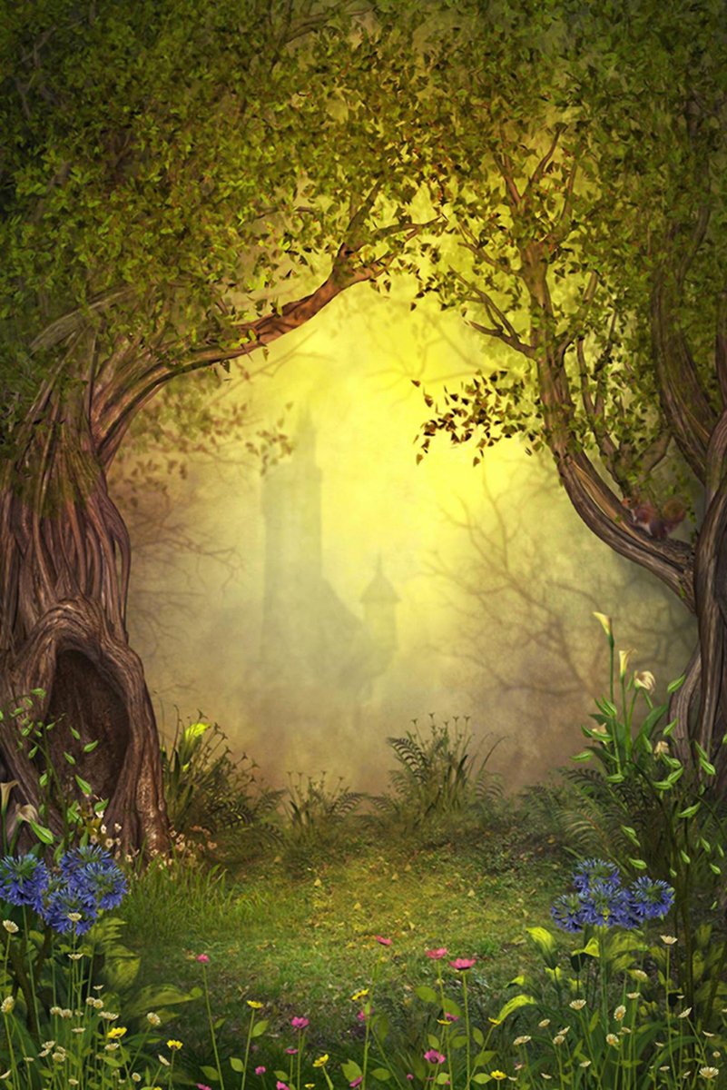 Enchanted Forest Castle Decorative Painting (paper and canvas) art poster printing print