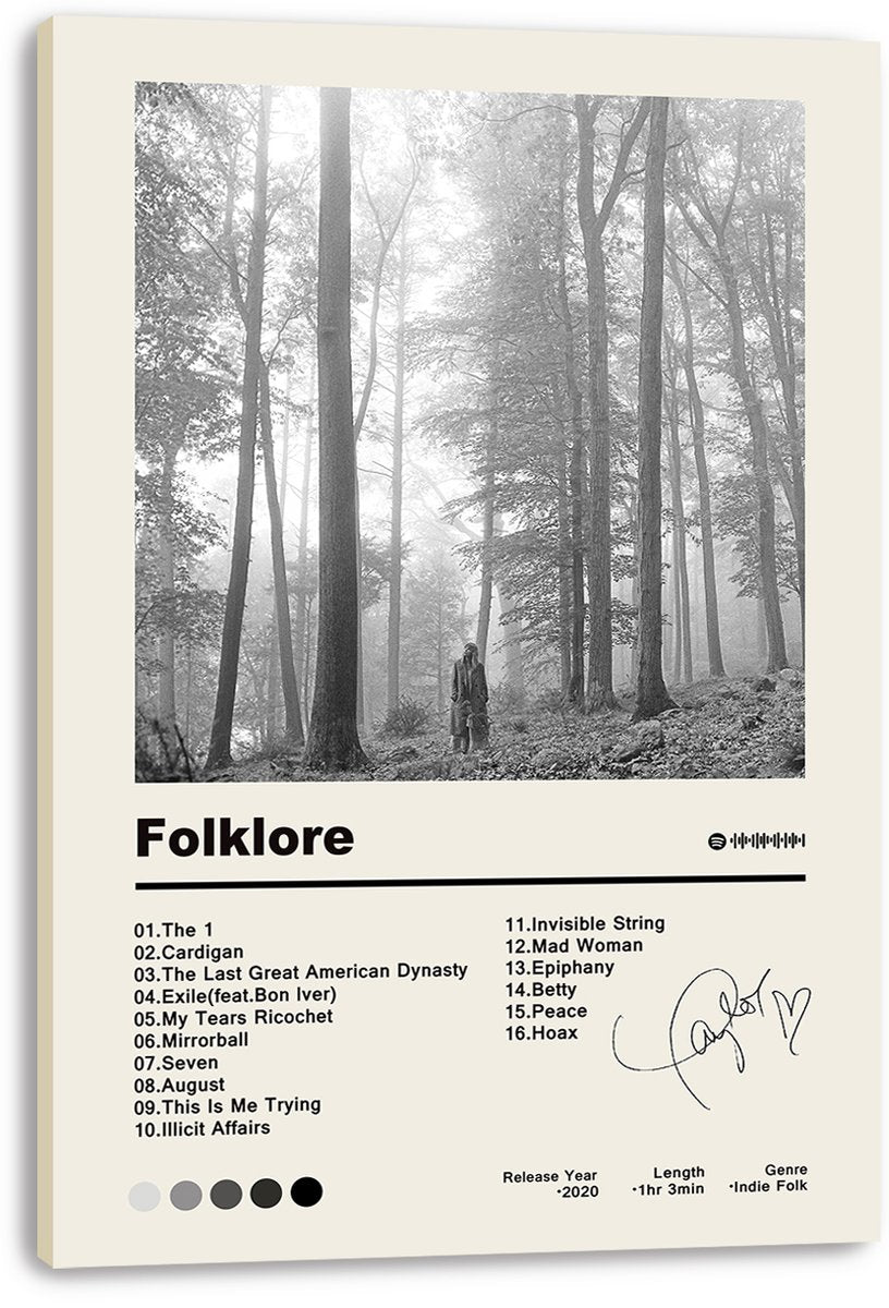 Taylor Swift Folklore Album Cover Decorative Painting (paper and canvas) art poster printing print