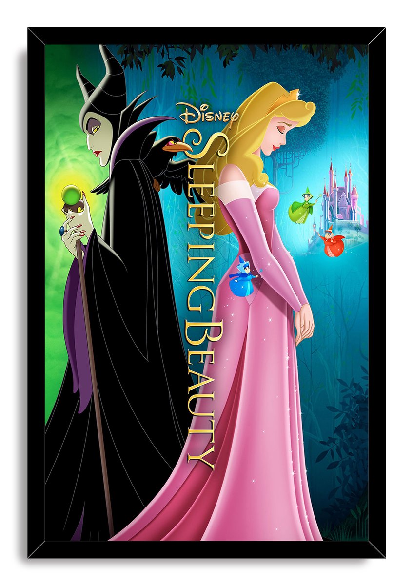 Disney Sleeping Beauty Maleficent Aurora Fairies Castle Decorative Painting (paper and canvas) art poster printing print