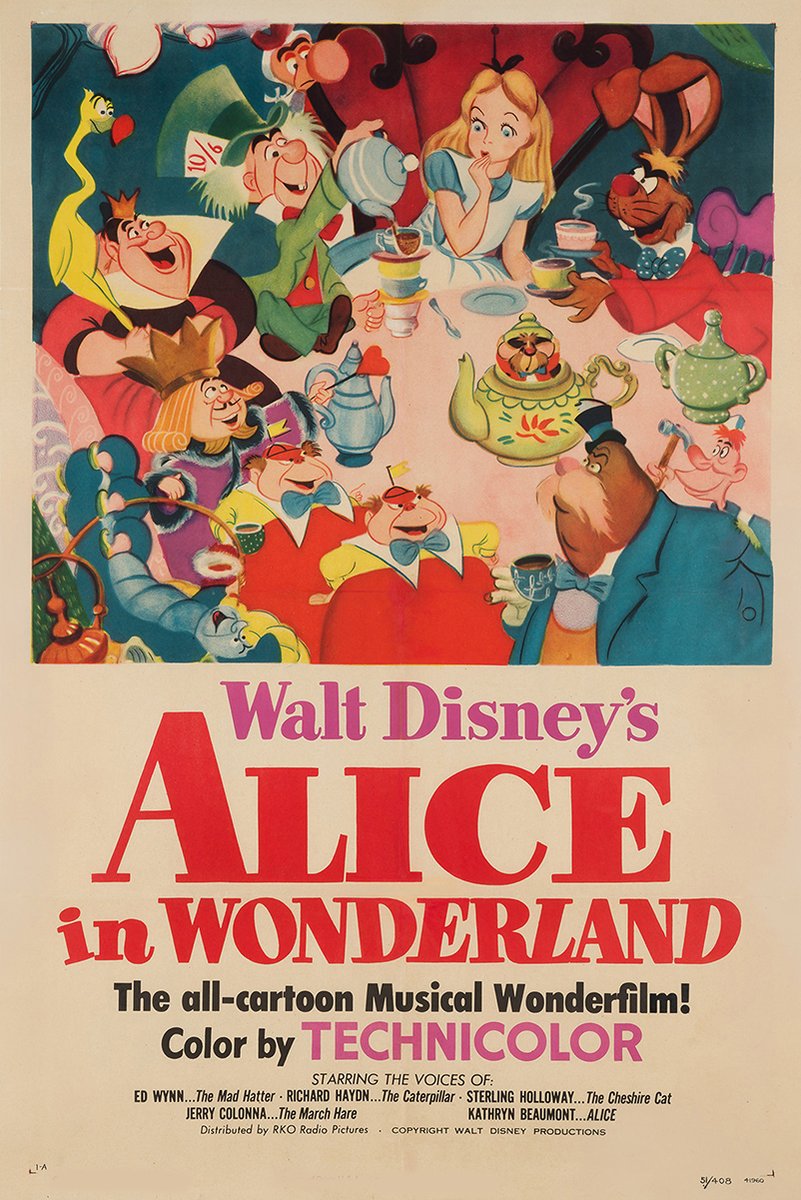 Walt Disney's Alice in Wonderland Movie Poster Decorative Painting (paper and canvas) art poster printing print