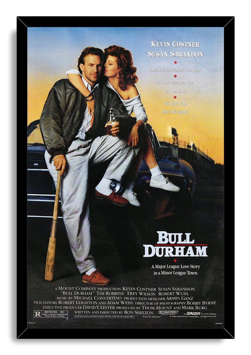 Bull Durham Movie Poster ft. Kevin Costner & Susan Sarandon Decorative Painting (paper and canvas) art poster printing print