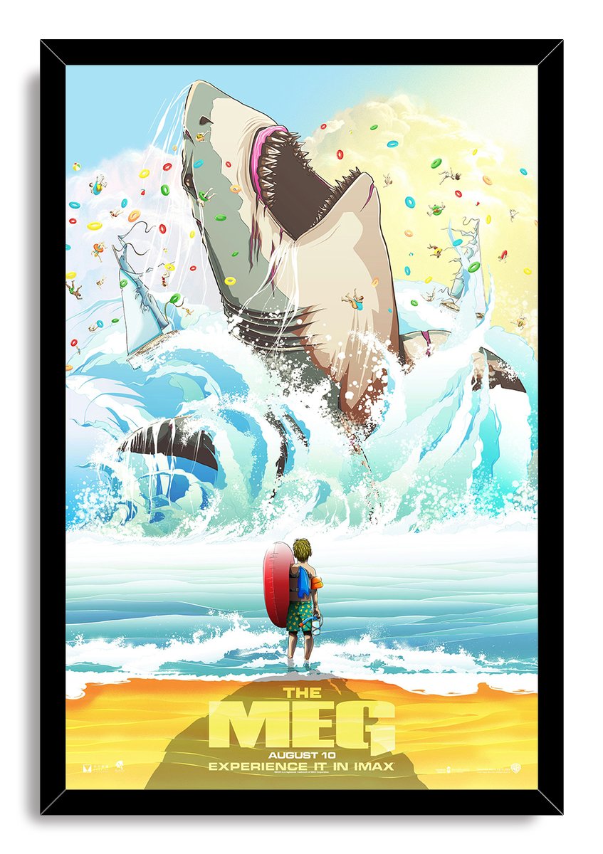 The Meg Giant Shark Decorative Painting (paper and canvas) art poster printing print
