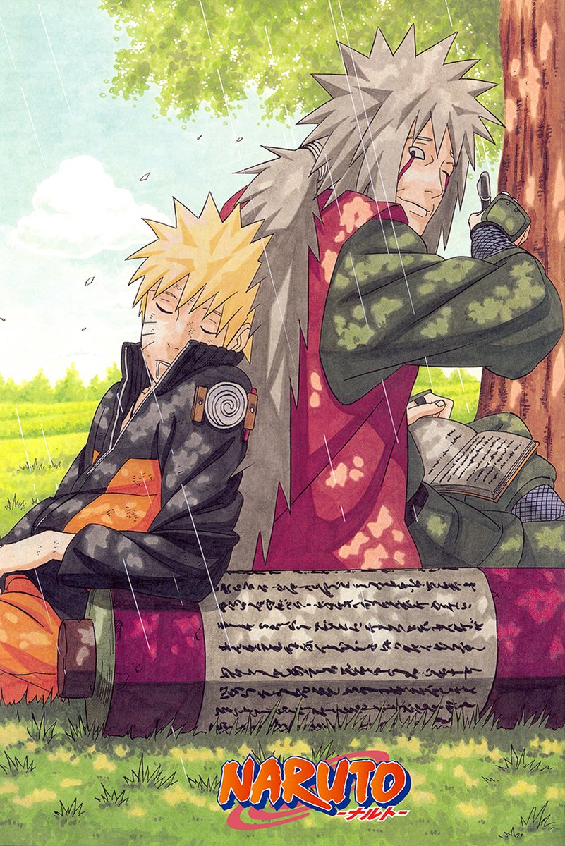 Naruto and Jiraiya Rainy Day Decorative Painting (paper and canvas) art poster printing print