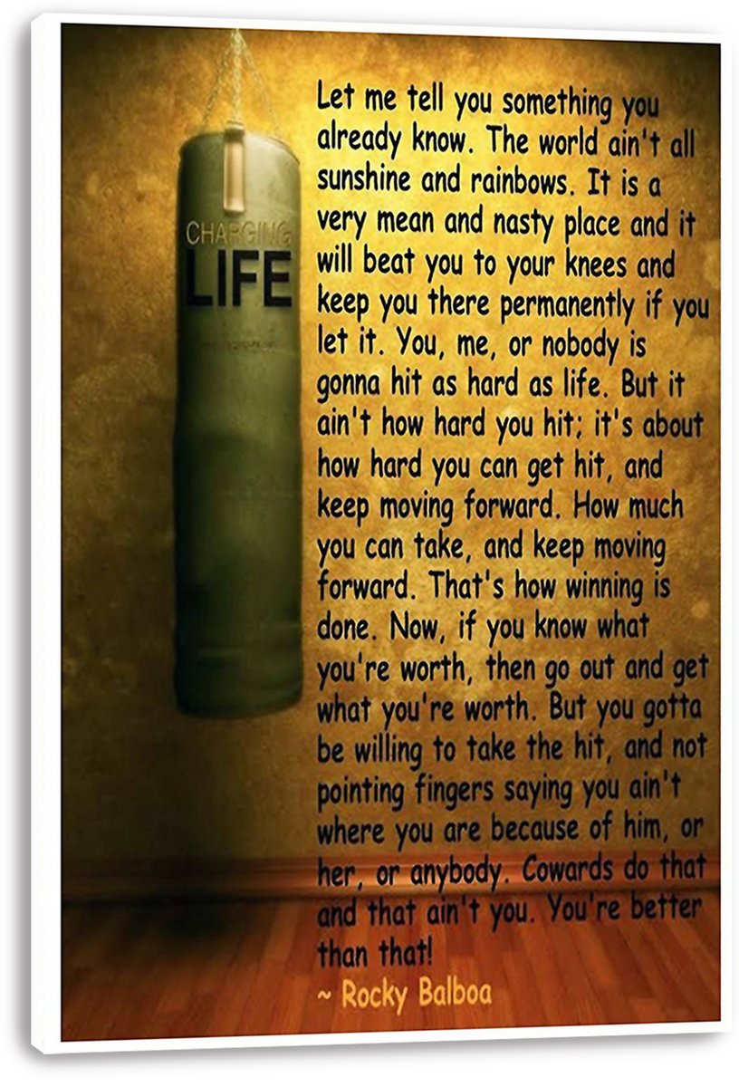 Rocky Balboa Motivational Quote Decorative Painting (paper and canvas) art poster printing print