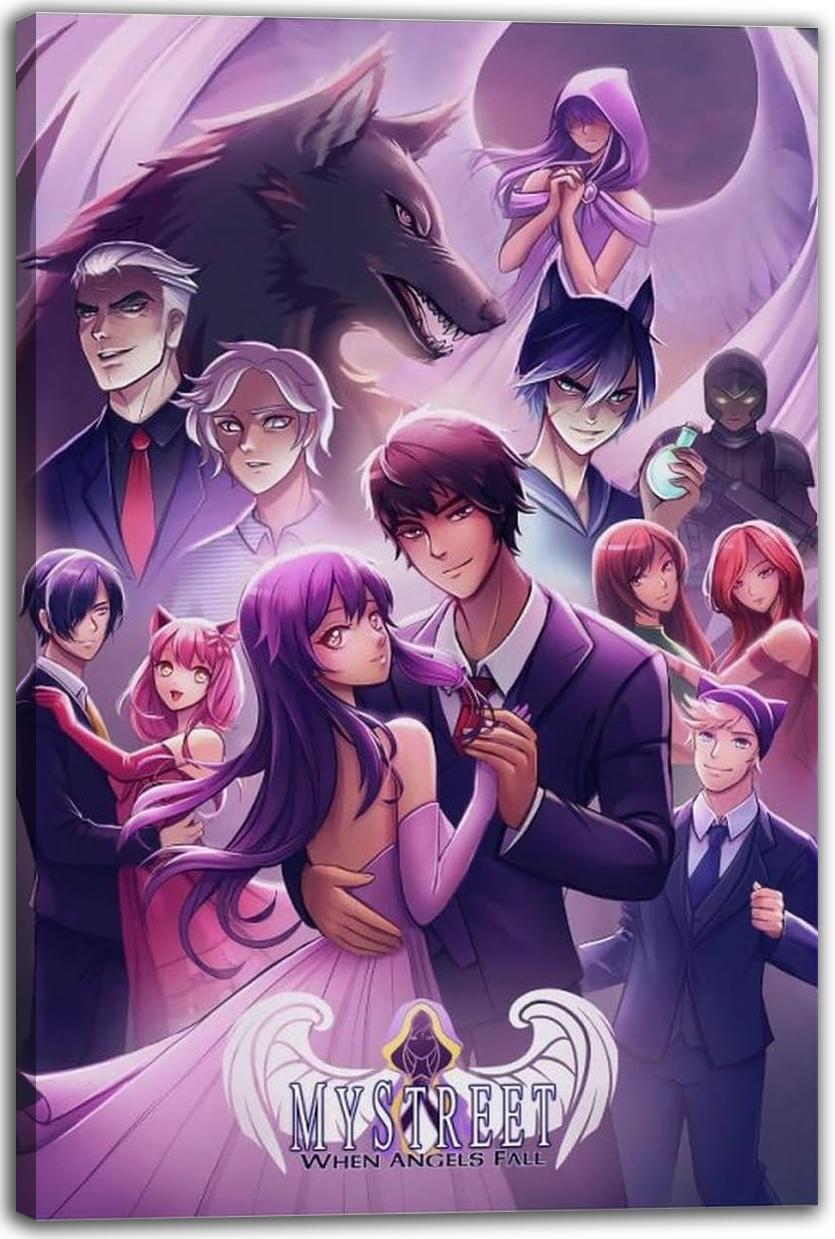Aphmau Mystreet Anime Poster 90s Wall Art Room Aesthetic Decor (Paper and Canvas) Art Poster Printing Print