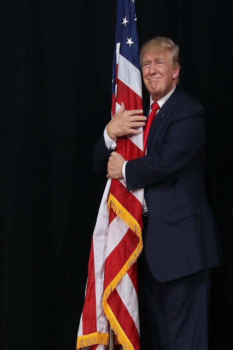 Donald Trump and American Flag Decorative Painting (paper and canvas) art poster printing print