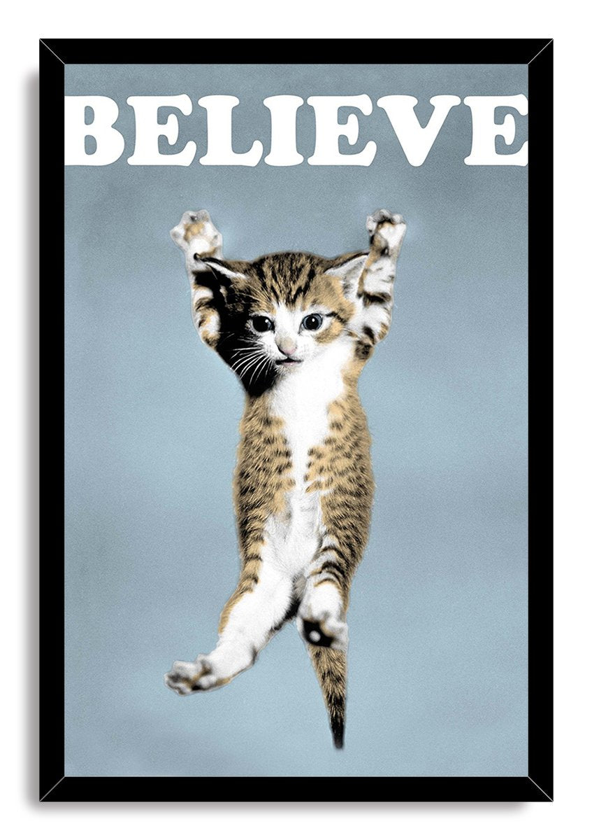 Kitten Believe Inspirational Decorative Painting (paper and canvas) art poster printing print