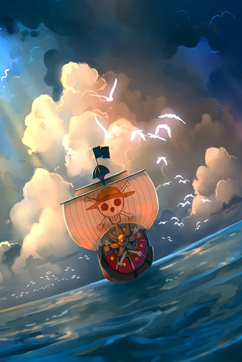 One Piece Thousand Sunny Ship Decorative Painting (paper and canvas) art poster printing print