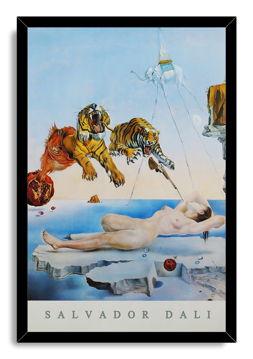 Salvador Dalí Surreal Dream Tigers Nude Decorative Painting (paper and canvas) art poster printing print