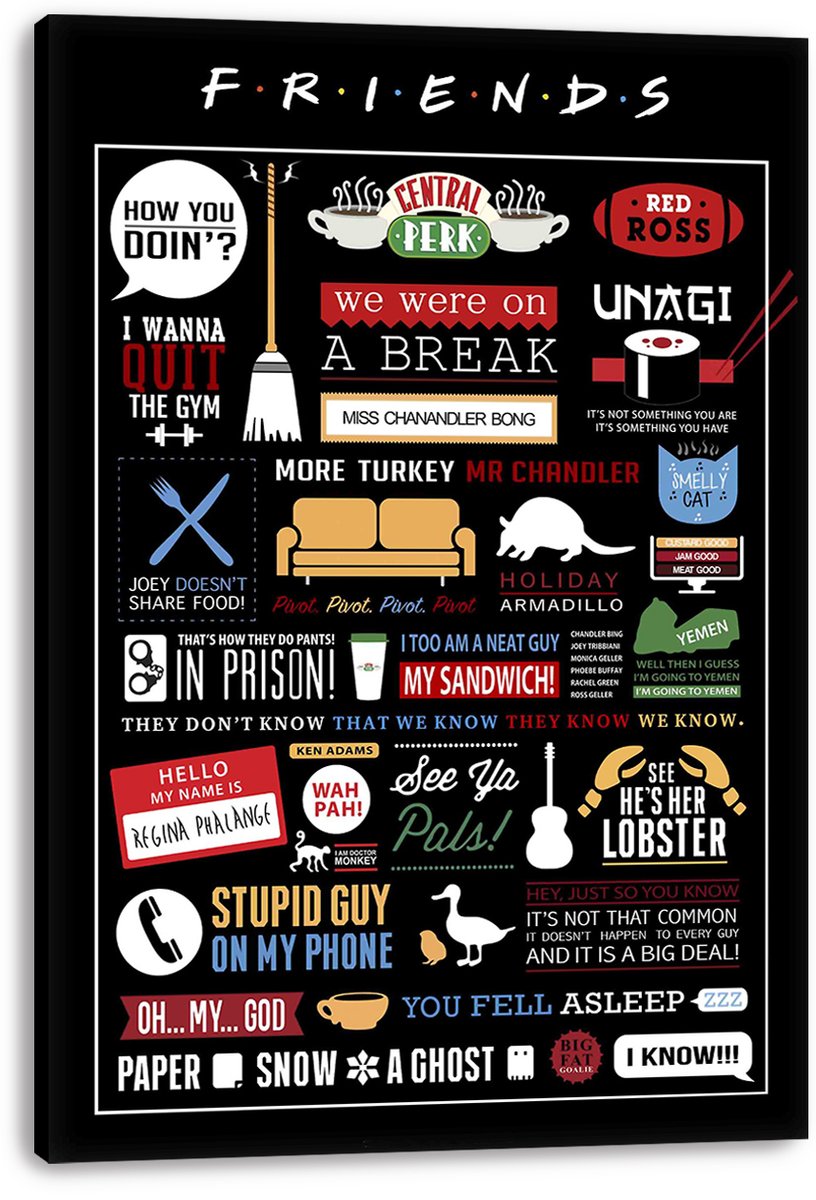Friends TV Show Quotes & Symbols Decorative Painting (paper and canvas) art poster printing print