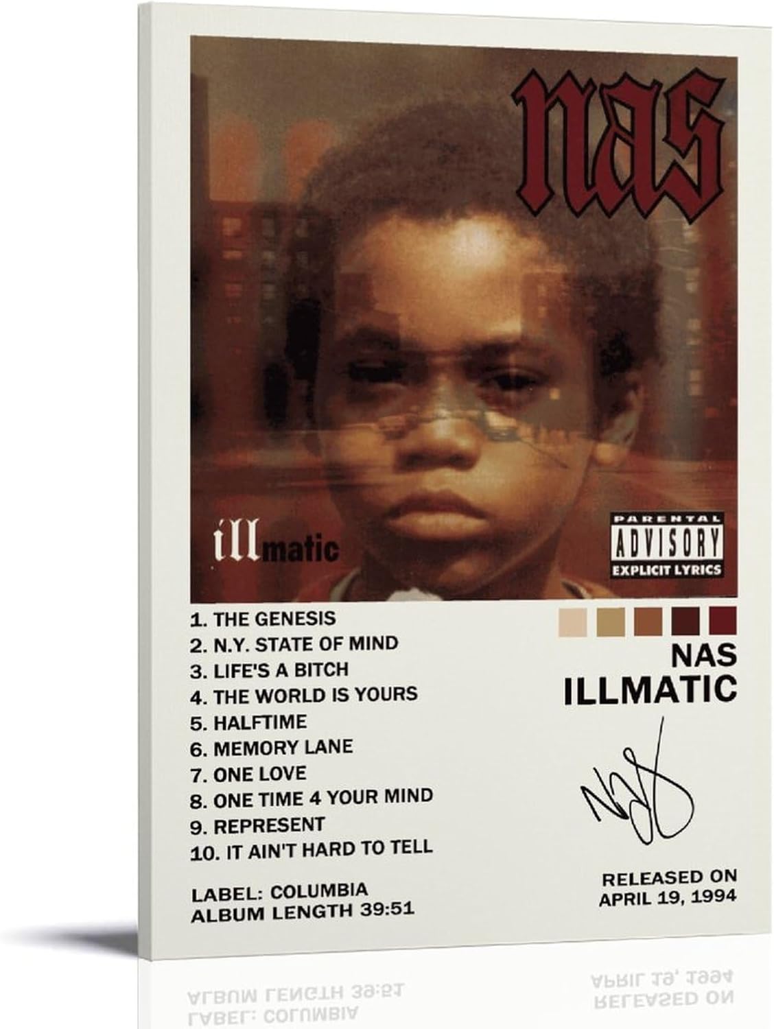 Illmatic rapper Nas Music Poster (Paper and Canvas) Art Poster Printing Print
