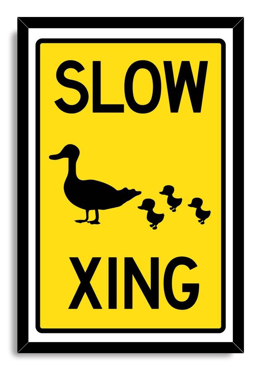Slow Duck Crossing Sign Decorative Painting (paper and canvas) art poster printing print