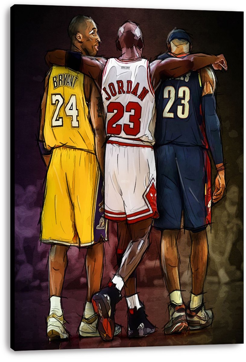 Kobe Bryant Michael Jordan LeBron James Basketball Legends Decorative Painting (paper and canvas) art poster printing print