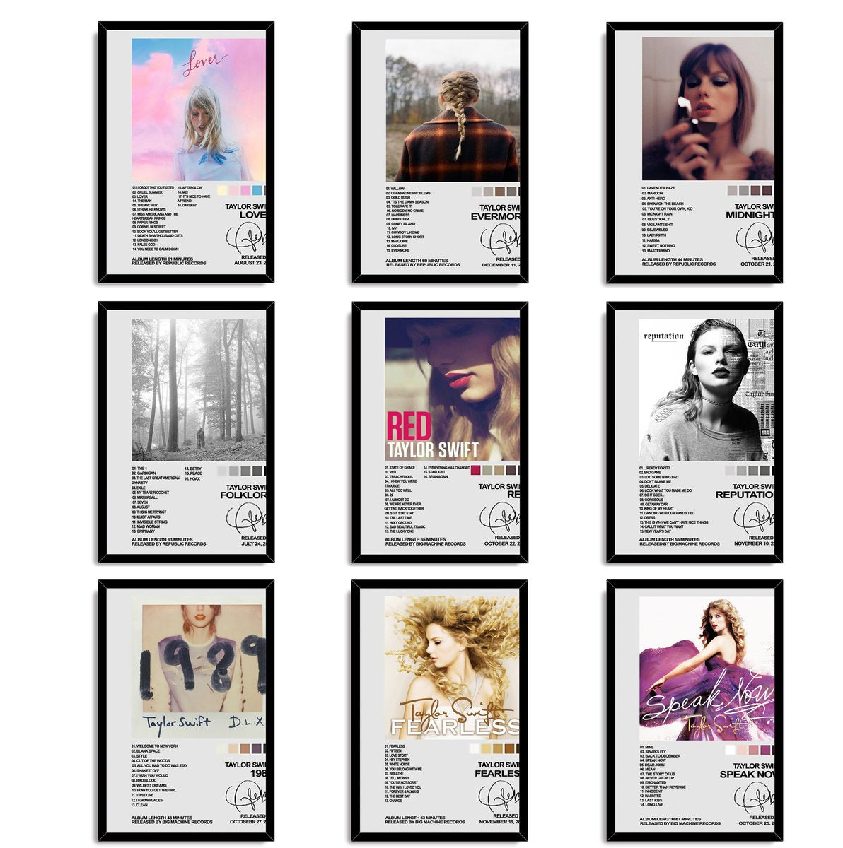 Taylor Swift Albums Decorative Painting (paper and canvas) art poster printing print
