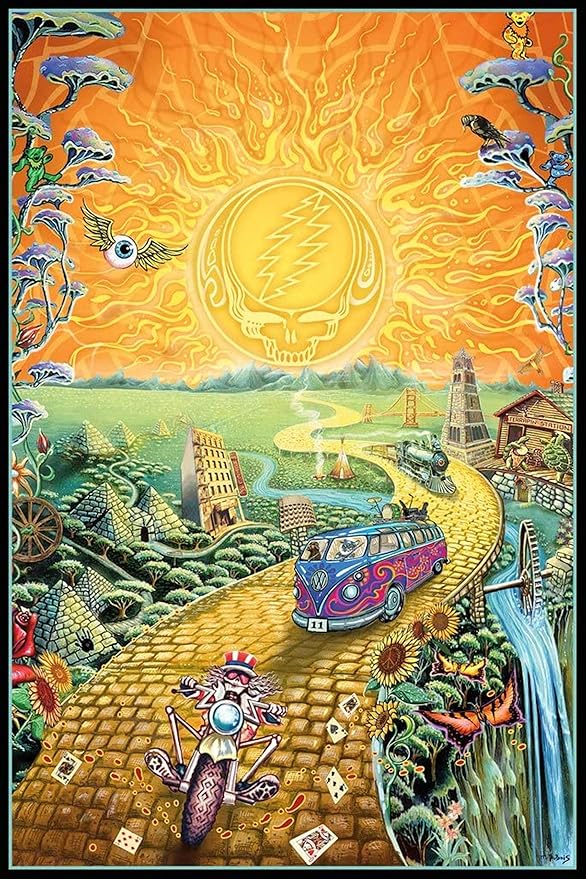 Grateful Dead 2017 Art Poster Golden Road Music Poster Print B08ZJSQT7R
