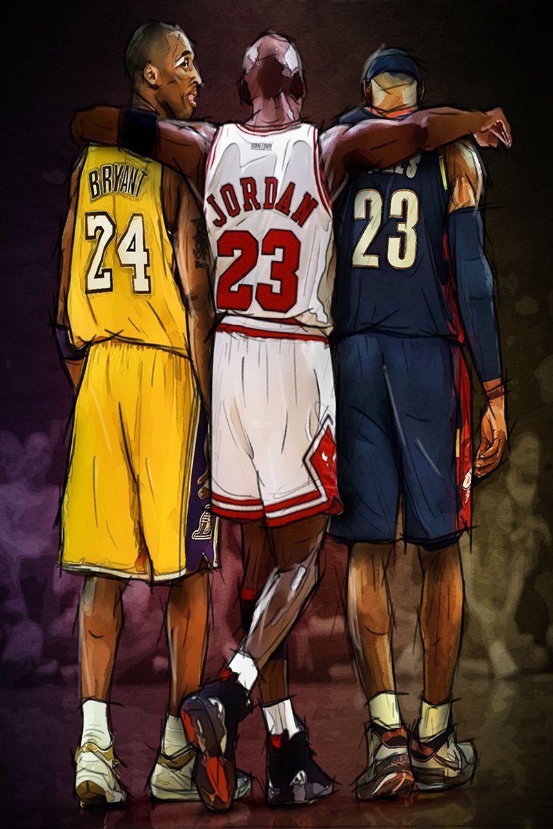 NBA Legends Kobe Jordan LeBron Decorative Painting (paper and canvas) art poster printing print