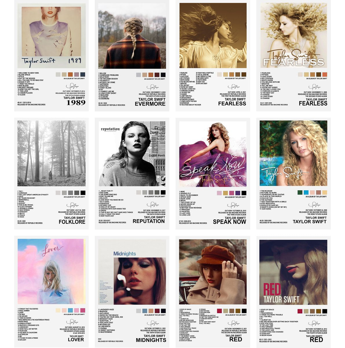 Taylor Swift Album Collection Decorative Painting (paper and canvas) art poster printing print