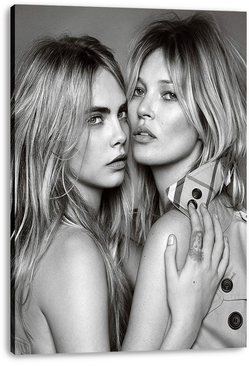 Cara Delevingne and Kate Moss Decorative Painting (paper and canvas) art poster printing print