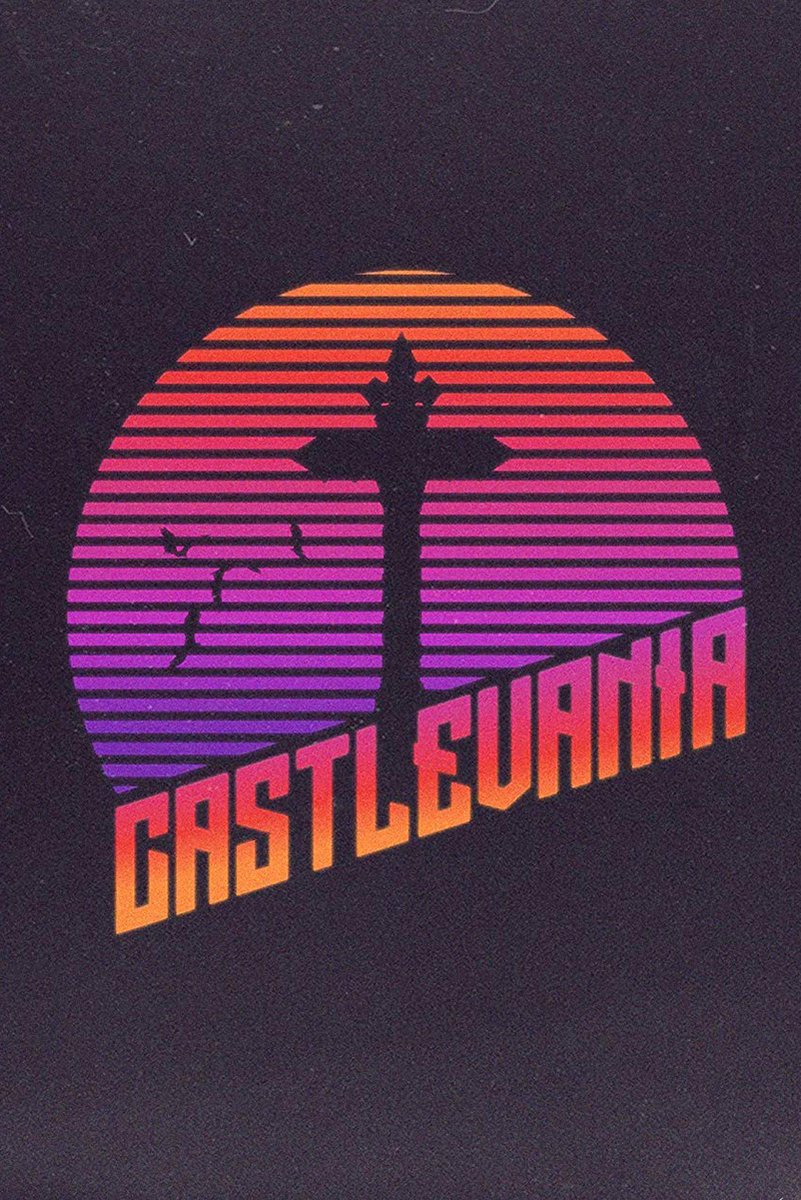 Castlevania Retro Synthwave Sunset Decorative Painting (paper and canvas) art poster printing print