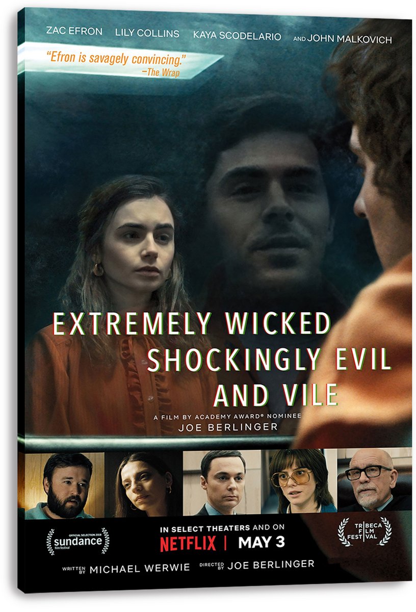 Extremely Wicked Shockingly Evil and Vile Movie Poster Decorative Painting (paper and canvas) art poster printing print
