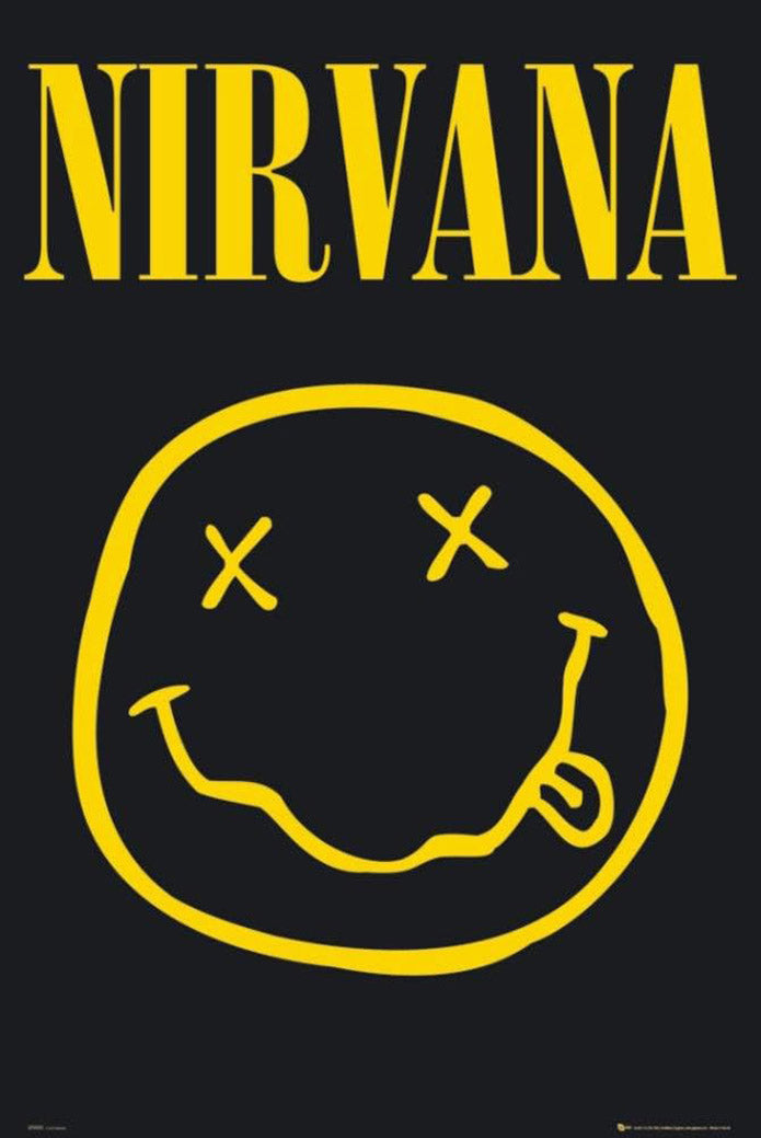 NIRVANA - Smiley Music (Paper and Canvas) Art Poster Printing Print