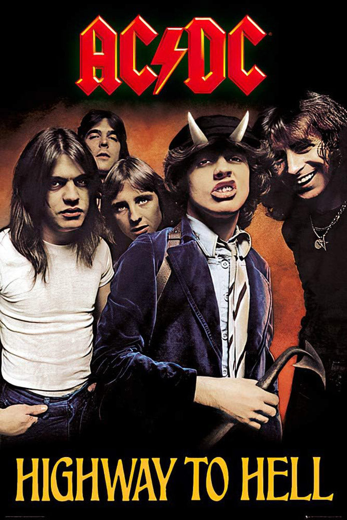 AC/DC-Highway To Hell Music (Paper and Canvas) Art Poster Printing Print