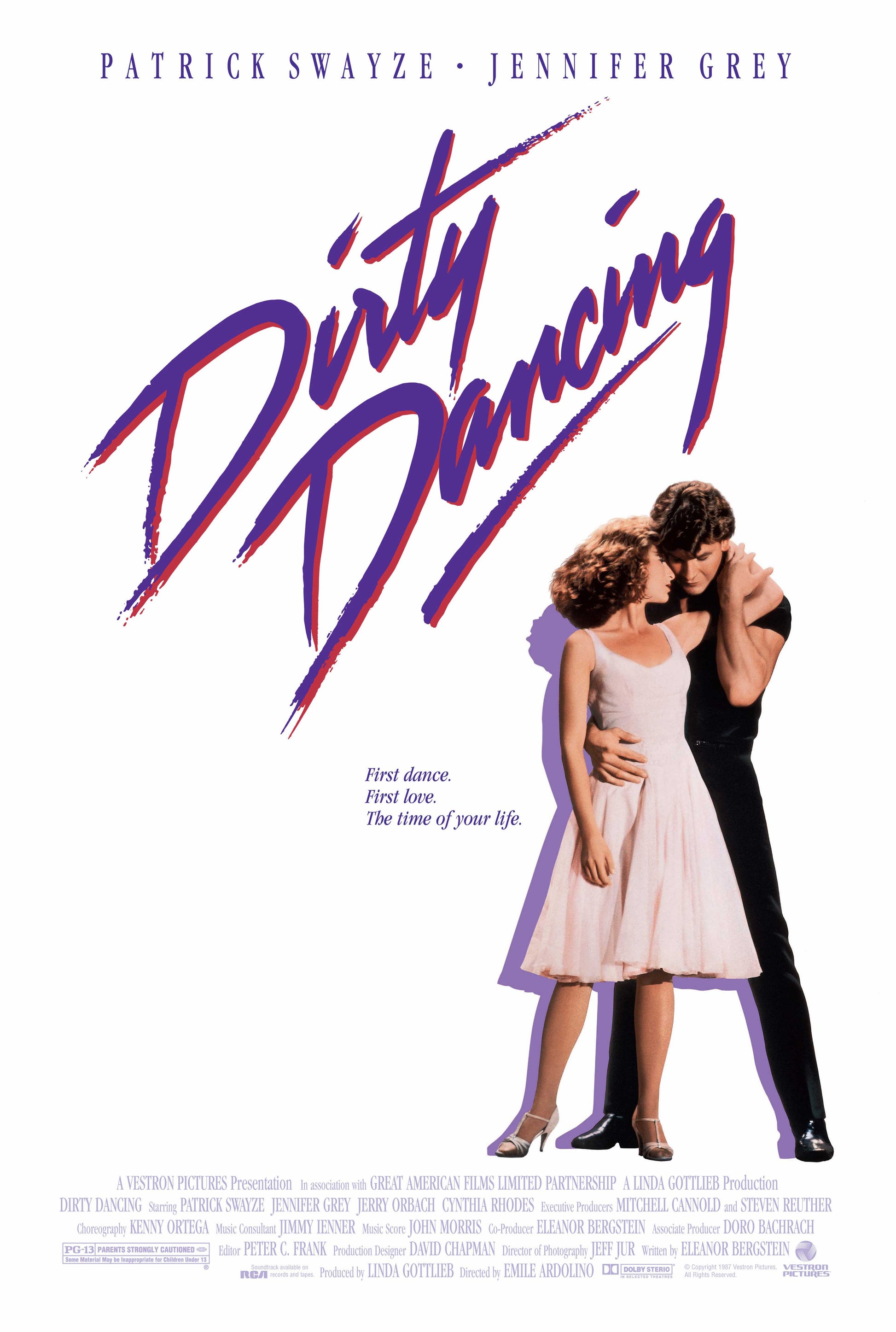 Dirty Dancing Poster Movie Patrick Swayze Jennifer Grey Cynthia Rhodes Jerry Orbach (Paper and Canvas) Art Poster Printing Print