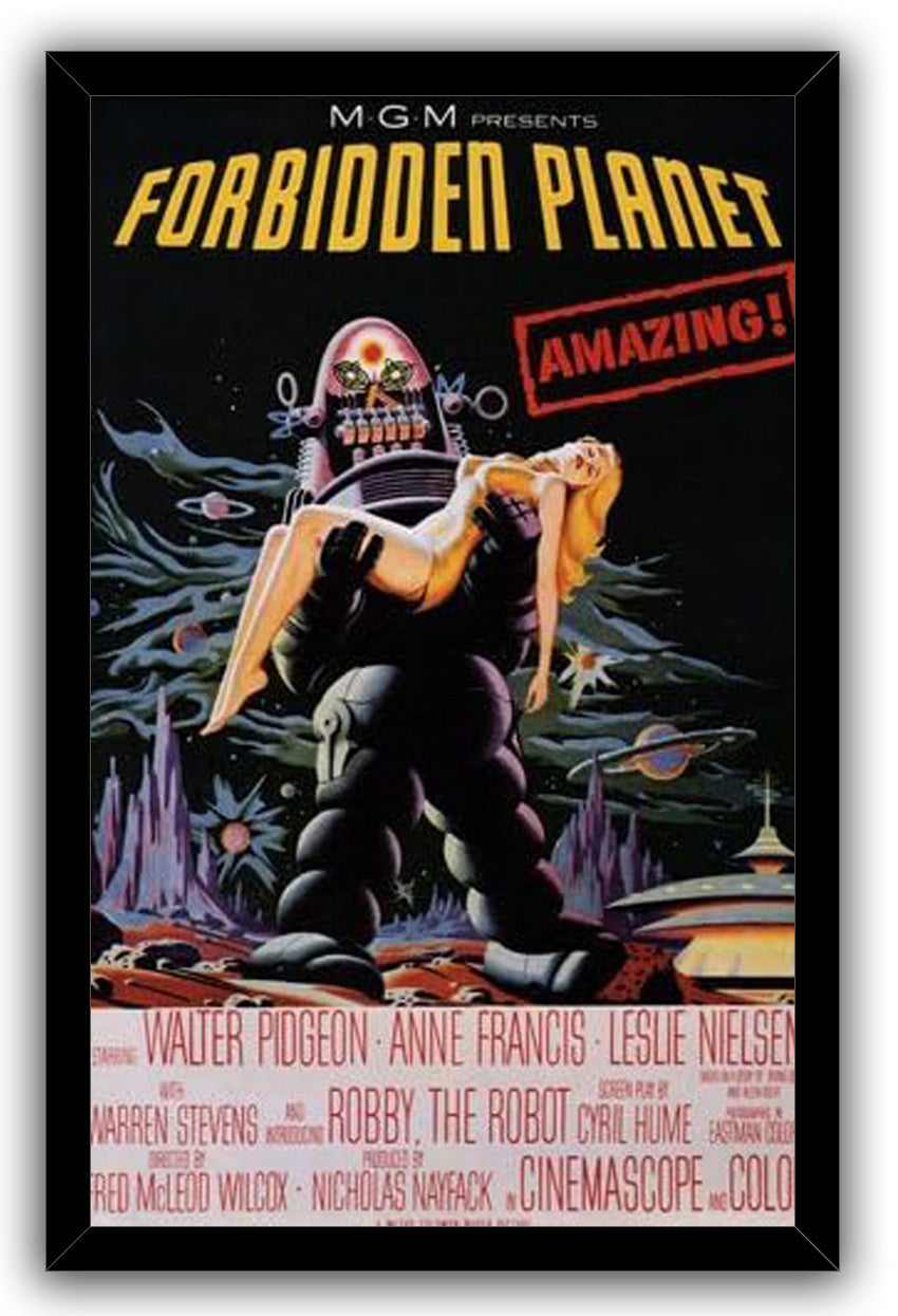 Forbidden Planet Movie Poster Directed by Fred M Wilcox Sci-Fi Cult 1956 (paper and canvas) art poster printing print