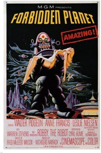 Forbidden Planet Movie Poster Directed by Fred M Wilcox Sci-Fi Cult 1956 (paper and canvas) art poster printing print