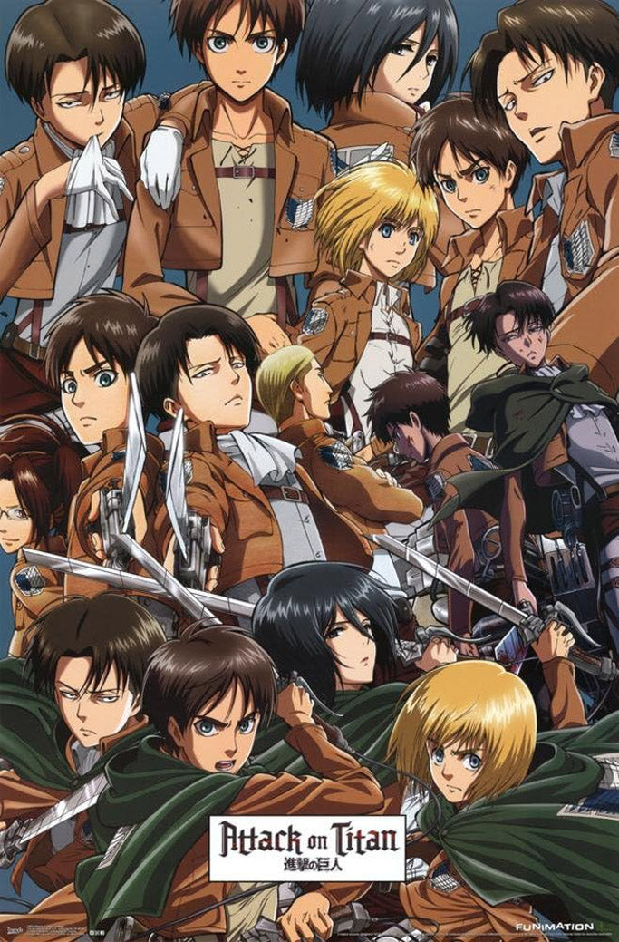 Attack on Titan Collage Anime (Paper and Canvas) Art Poster Printing Print