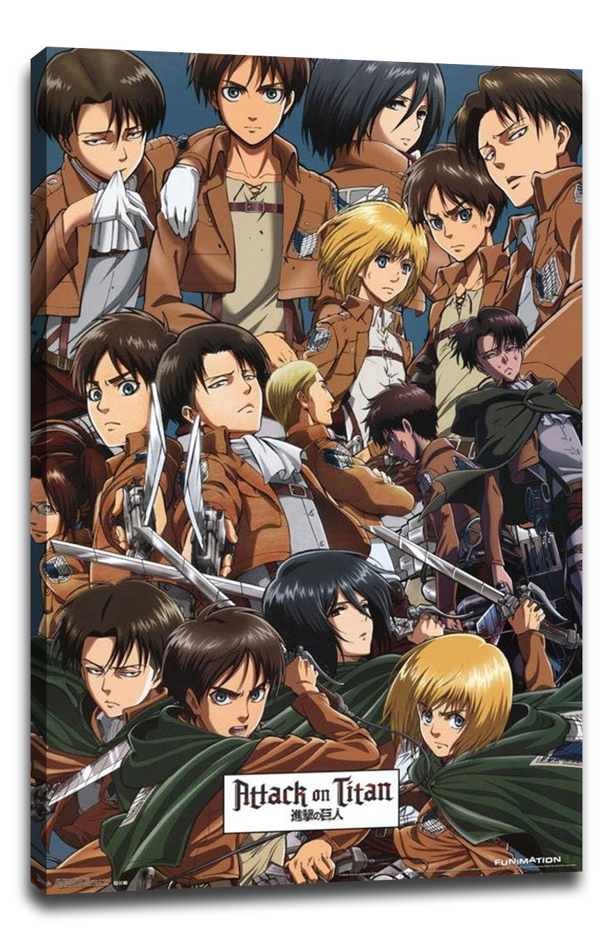 Attack on Titan Collage Anime (Paper and Canvas) Art Poster Printing Print