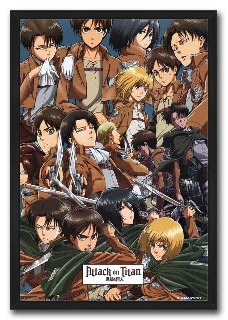 Attack on Titan Collage Anime (Paper and Canvas) Art Poster Printing Print