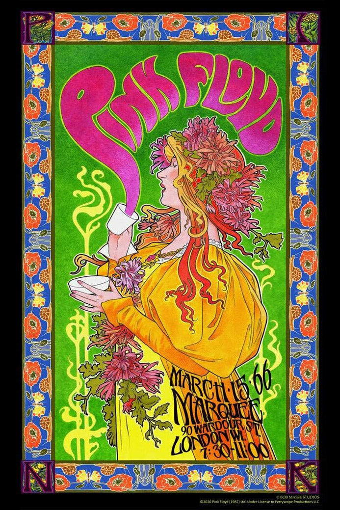 Pink Floyd Marquee '66 Music (Paper and Canvas) Art Poster Printing Print