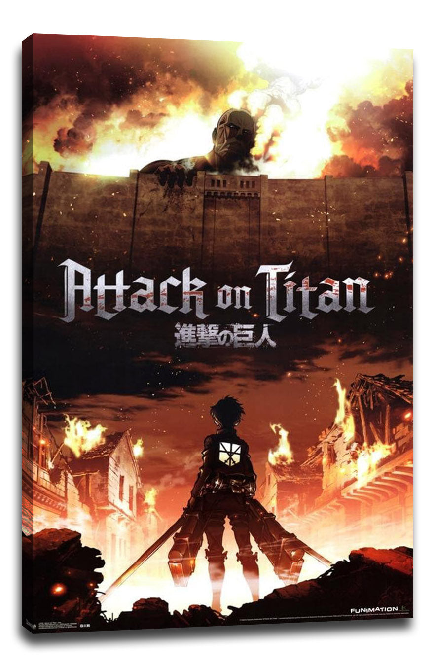 Attack on Titan - Fire Anime (Paper and Canvas) Art Poster Printing Print B0CM3C2K2S