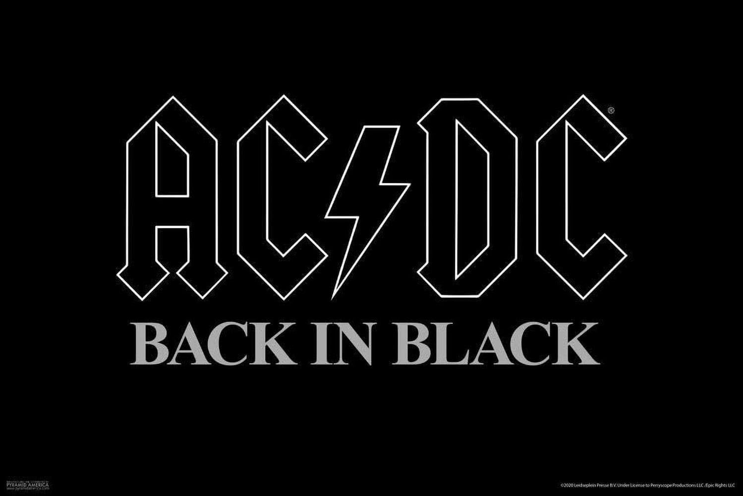 AC/DC Back in Black Music (Paper and Canvas) Art Poster Printing Print