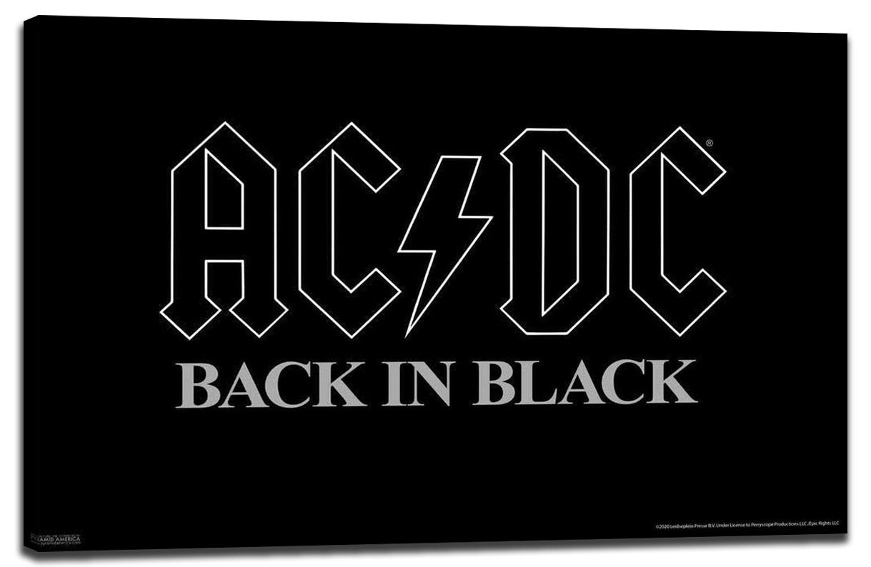 AC/DC Back in Black Music (Paper and Canvas) Art Poster Printing Print