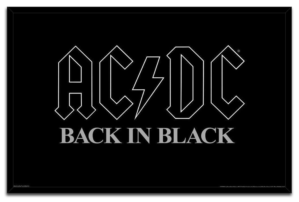 AC/DC Back in Black Music (Paper and Canvas) Art Poster Printing Print