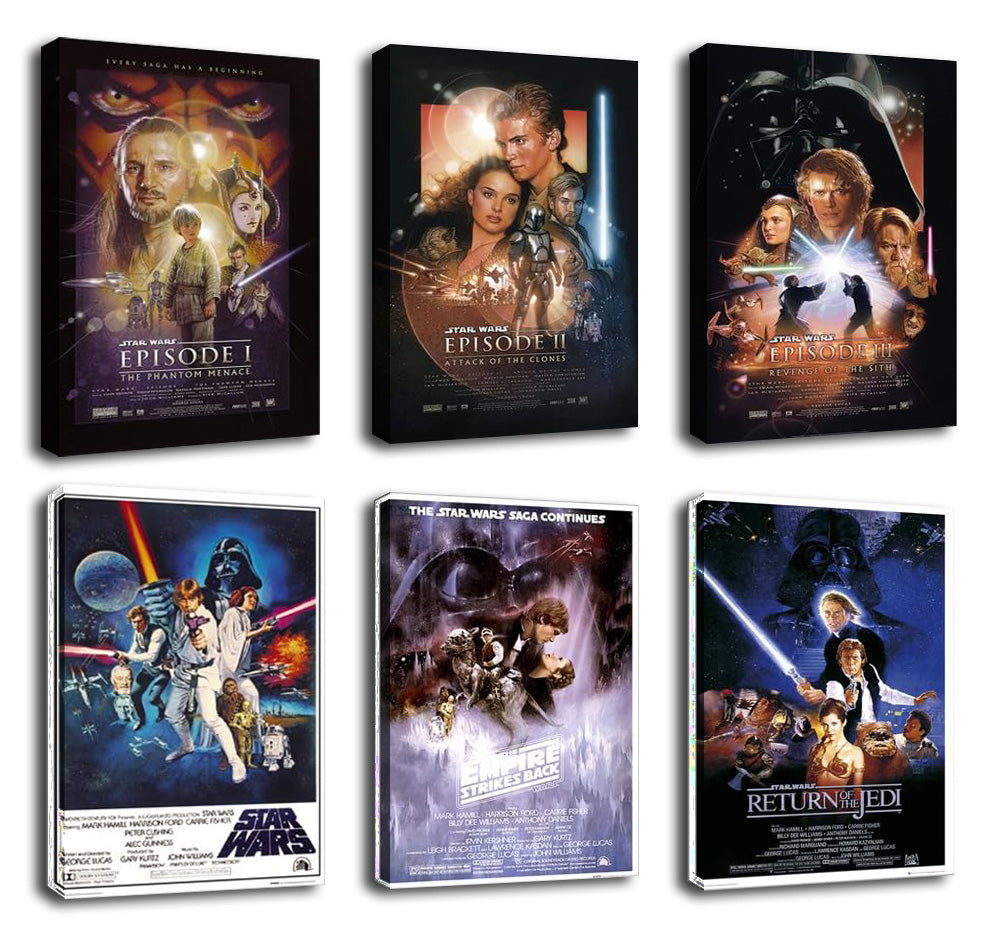 Star Wars Episode I, II, III, IV, V & VI - Movie (Paper and Canvas) Art Poster Printing Print