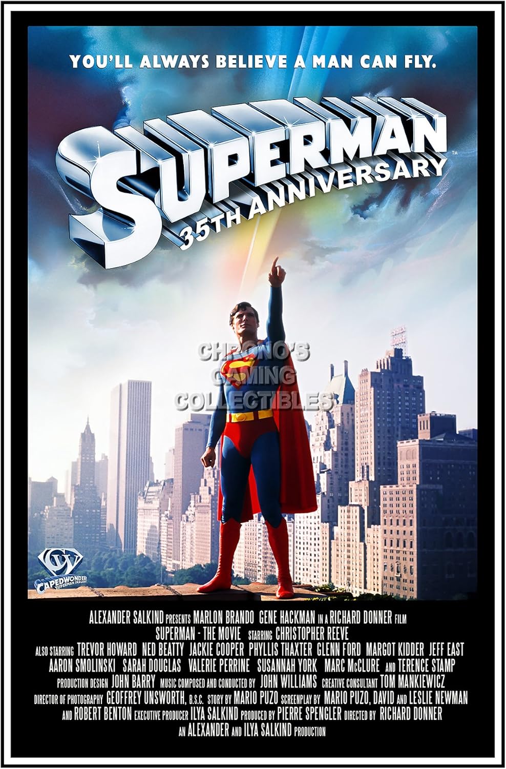 DC Superman 35th Anniversary Movie (Paper and Canvas) Art Poster Printing Print